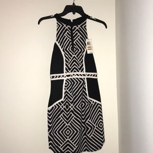 Black and white mini dress